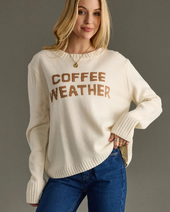 COFFEE WEATHER KNIT SWEATER - IVORY