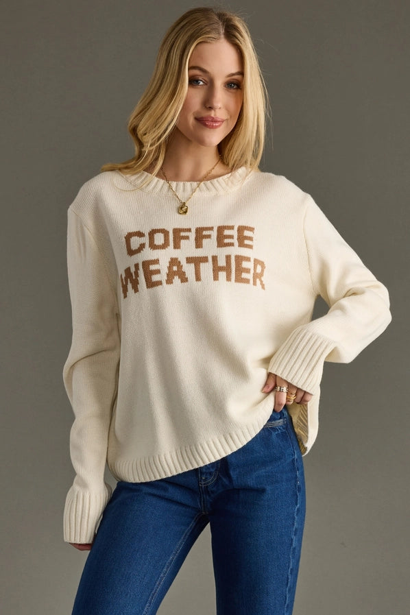 COFFEE WEATHER KNIT SWEATER - IVORY
