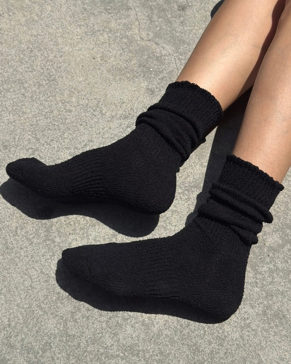 LE BON SHOPPE AIRY PUFFIN SOCKS - BLACK