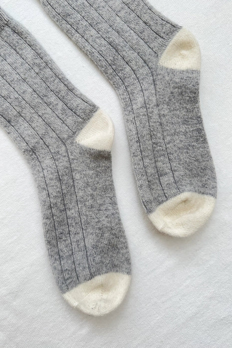 LE BON SHOPPE CLASSIC CASHMERE SOCKS - GREY MELANGE