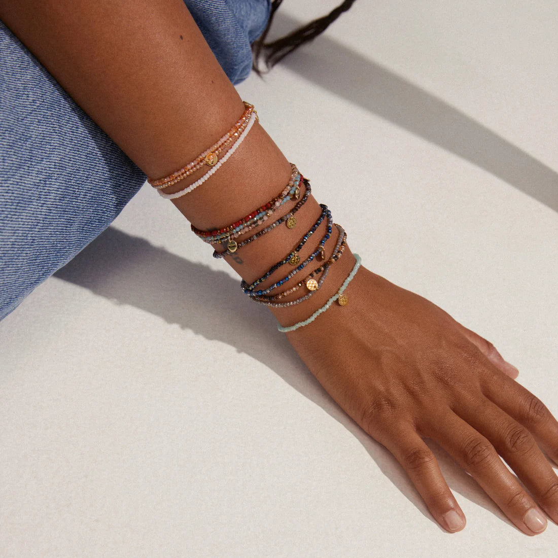 PILGRIM INDIE BRACELET - AQUA GOLD