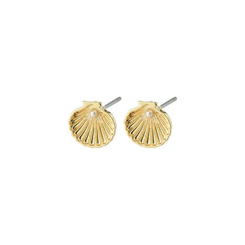 PILGRIM OPAL SEASHELL EARRINGS - GOLD