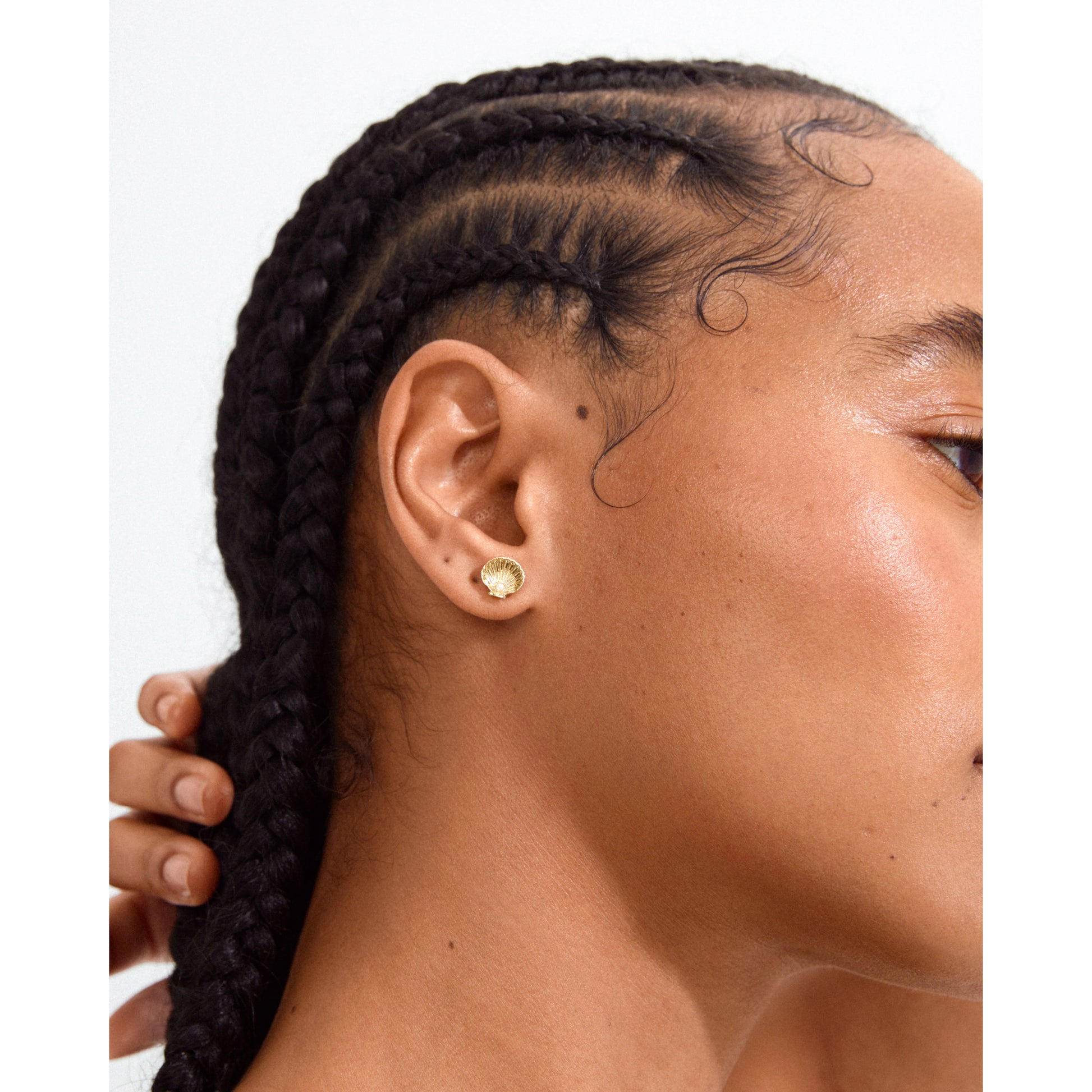 PILGRIM OPAL SEASHELL EARRINGS - GOLD