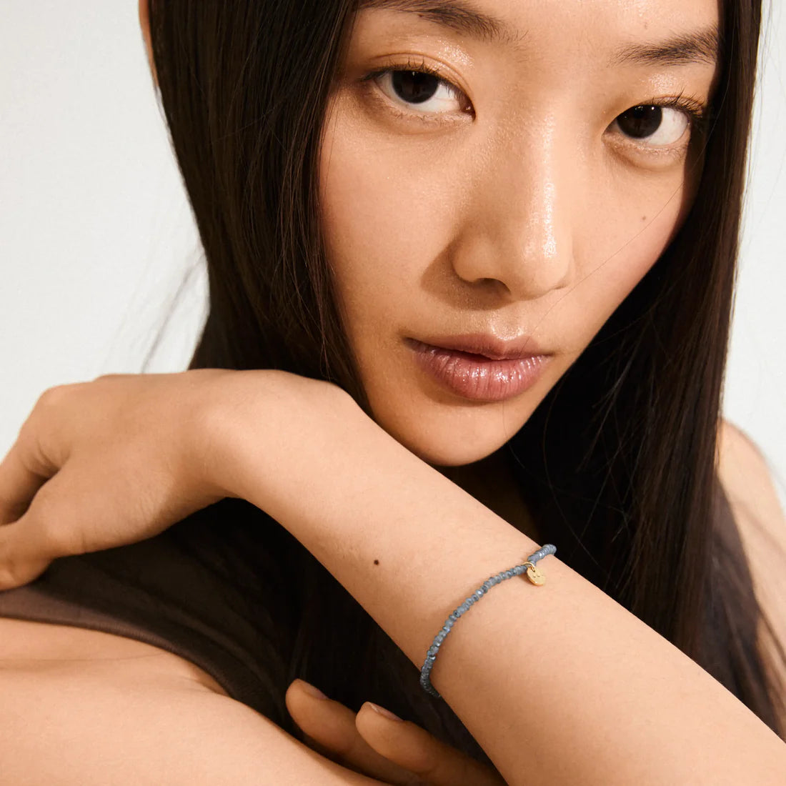 PILGRIM INDIE BRACELET - DUSTY BLUE GOLD