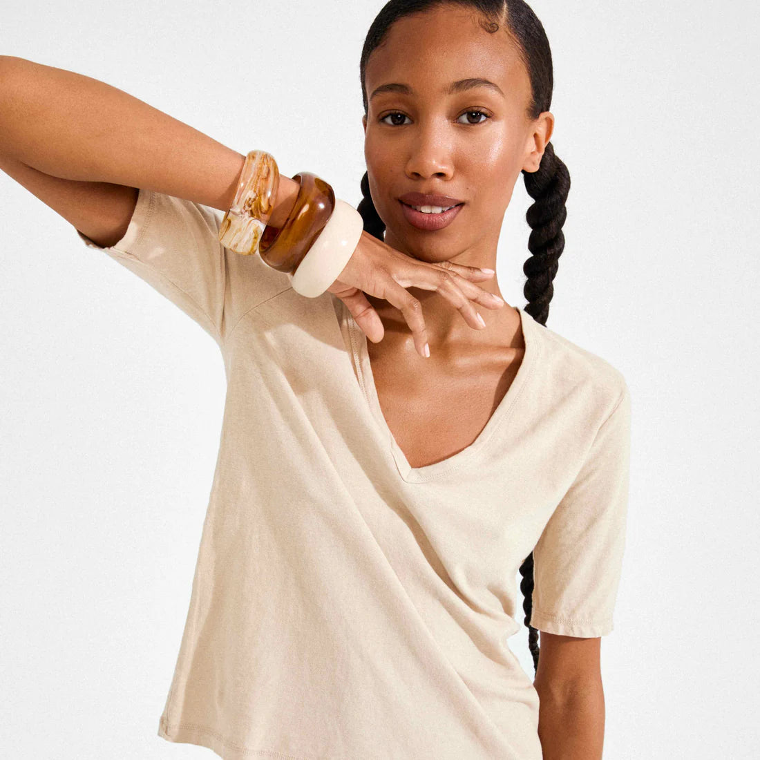 PILGRIM AASE RECYCLED MAXI BANGLE BRACELET - BROWN
