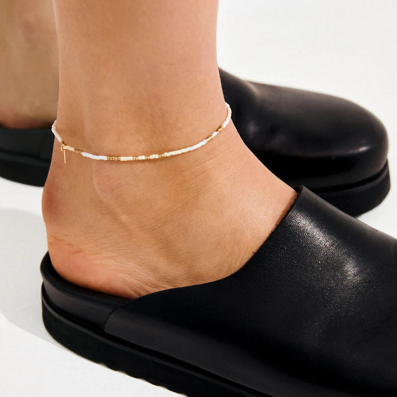 PILGRIM ALISON ANKLE BRACELET - WHITE GOLD