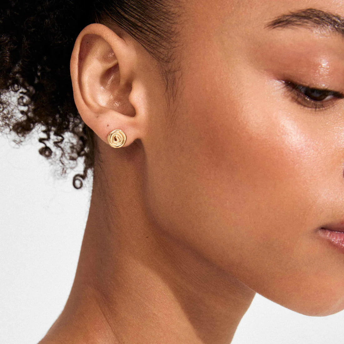 PILGRIM AIR RECYCLED SPIRAL STUD EARRINGS - GOLD