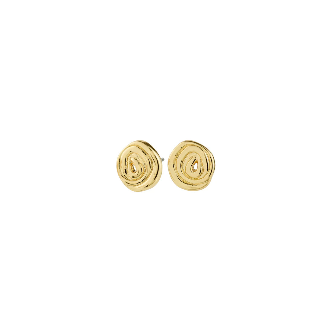 PILGRIM AIR RECYCLED SPIRAL STUD EARRINGS - GOLD