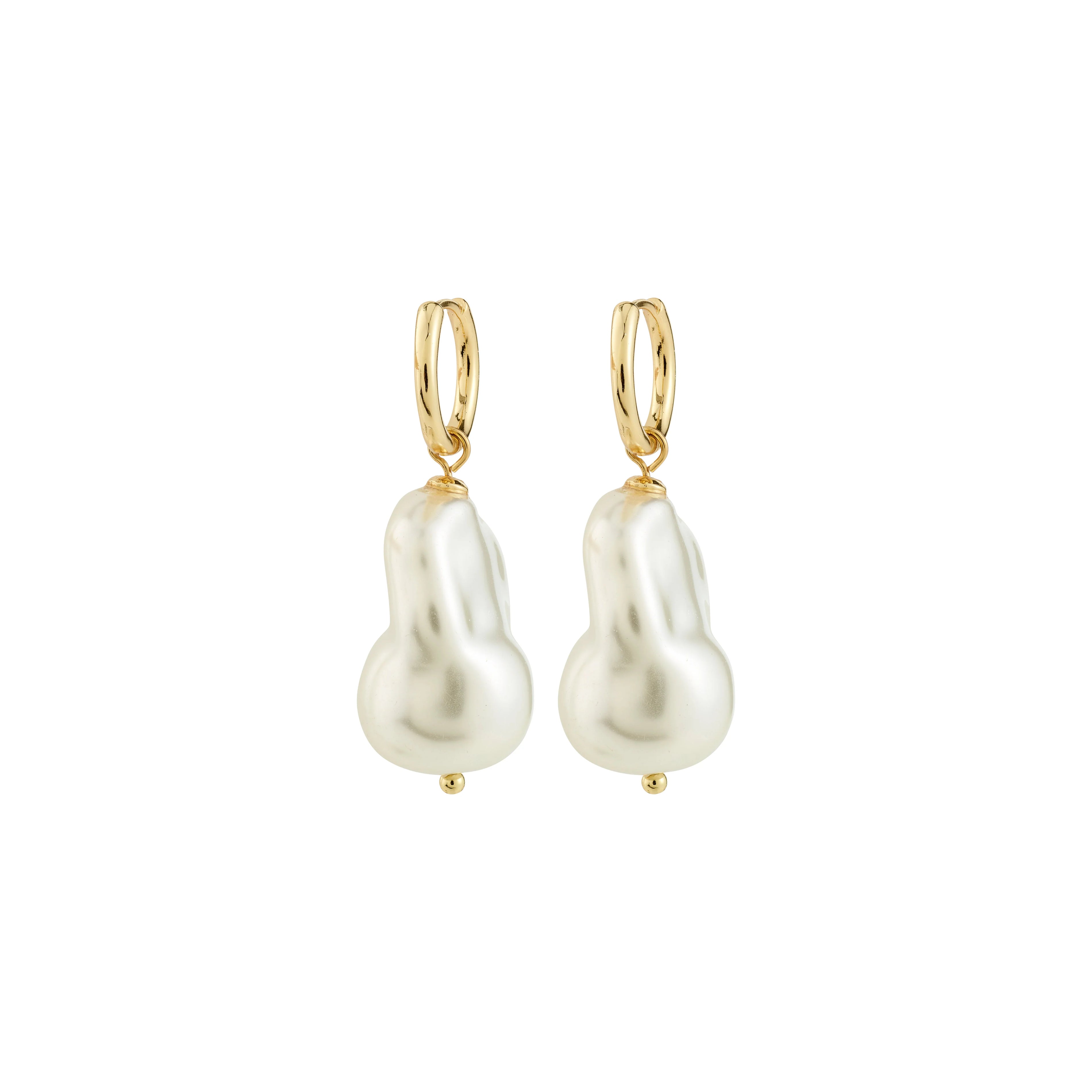 PILGRIM RADLEY GLASS PEARL PENDANT EARRINGS - GOLD