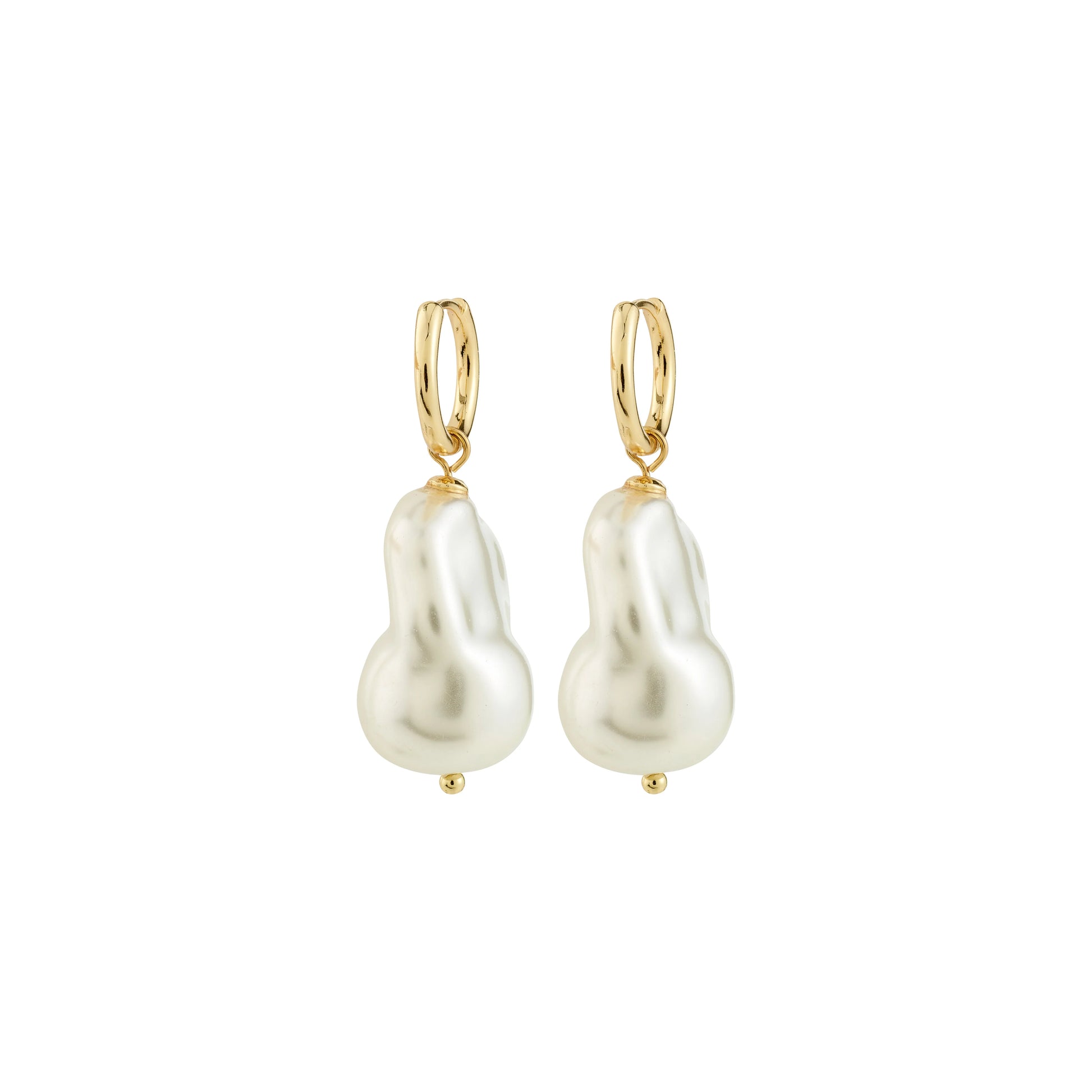 PILGRIM RADLEY GLASS PEARL PENDANT EARRINGS - GOLD