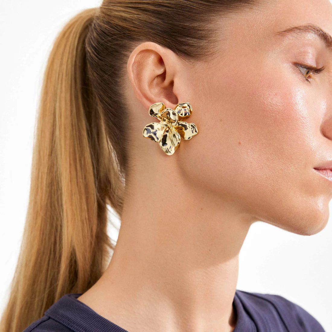 PILGRIM HALEN RECYCLED FLOWER EARRINGS - GOLD