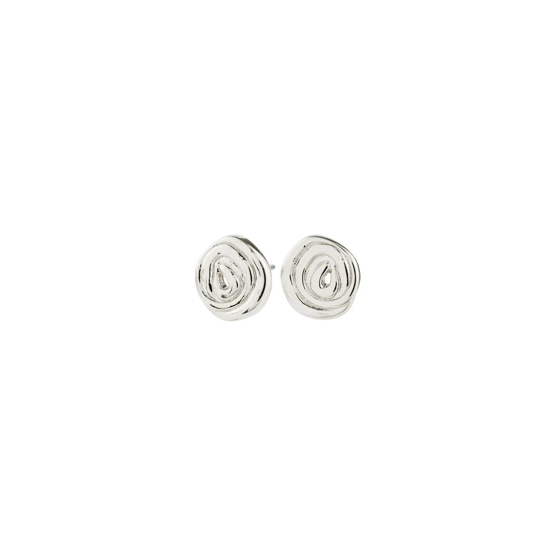 PILGRIM AIR RECYCLED SPIRAL STUD EARRINGS - SILVER