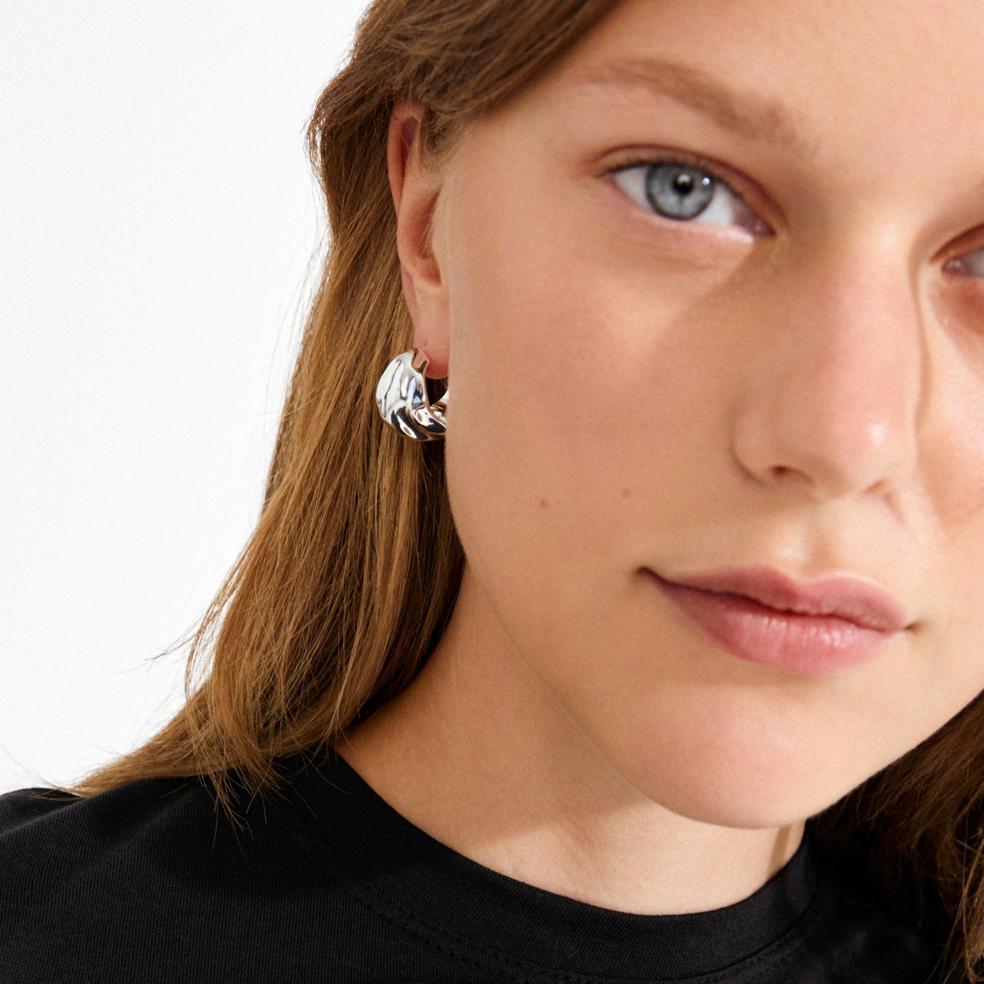 PILGRIM JOHNNIE HOOP EARRINGS - SILVER