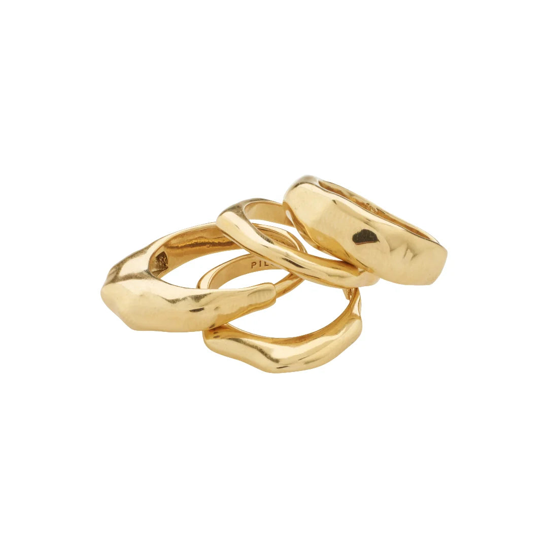*PRE ORDER* PILGRIM ASHER RECYLED 4 IN 1 RINGS SET - GOLD