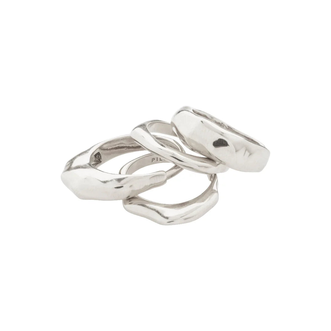 *PRE ORDER* PILGRIM ASHER RECYLED 4 IN 1 RINGS SET - SILVER