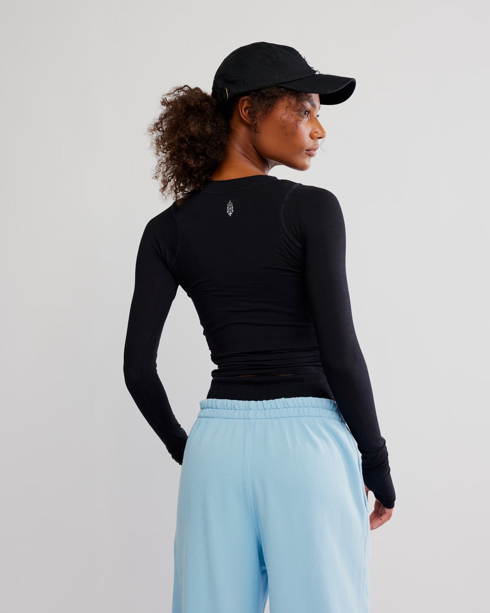 FREE PEOPLE TEMPO RUCHED TOP - BLACK