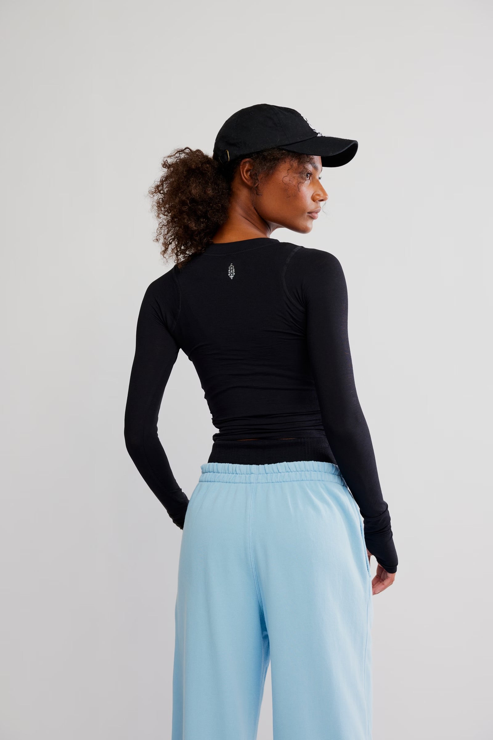 FREE PEOPLE TEMPO RUCHED TOP - BLACK