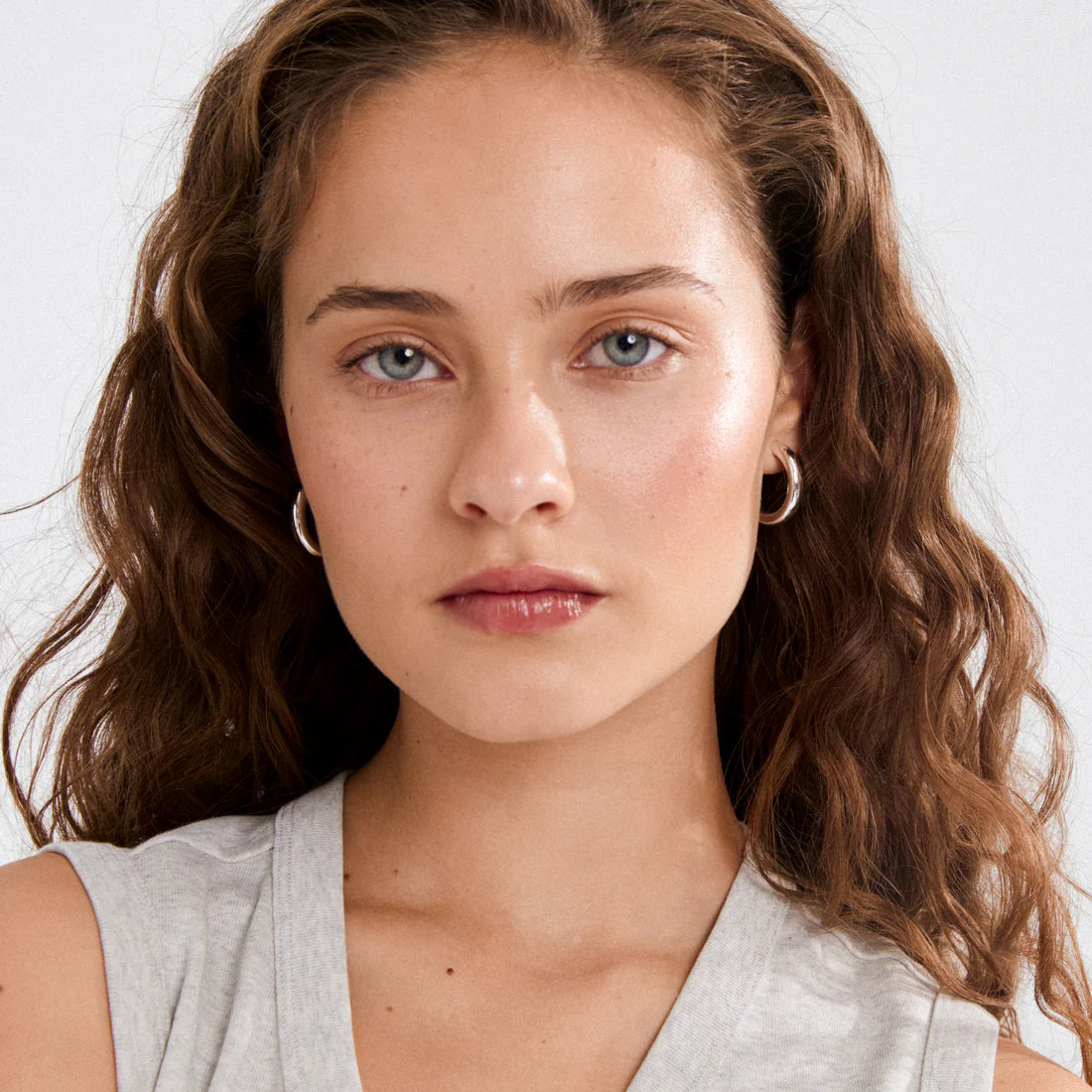 PILGRIM MADDIE CHUNKY RECYCLED SMALL HOOPS - SILVER