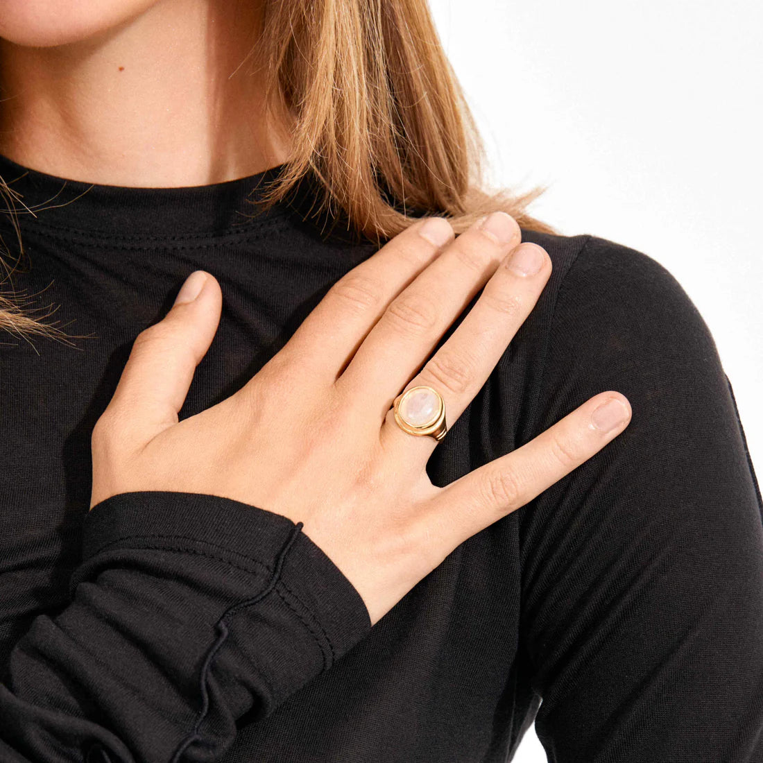 PILGRIM LYNDON ROSE QUARTZ RING - GOLD
