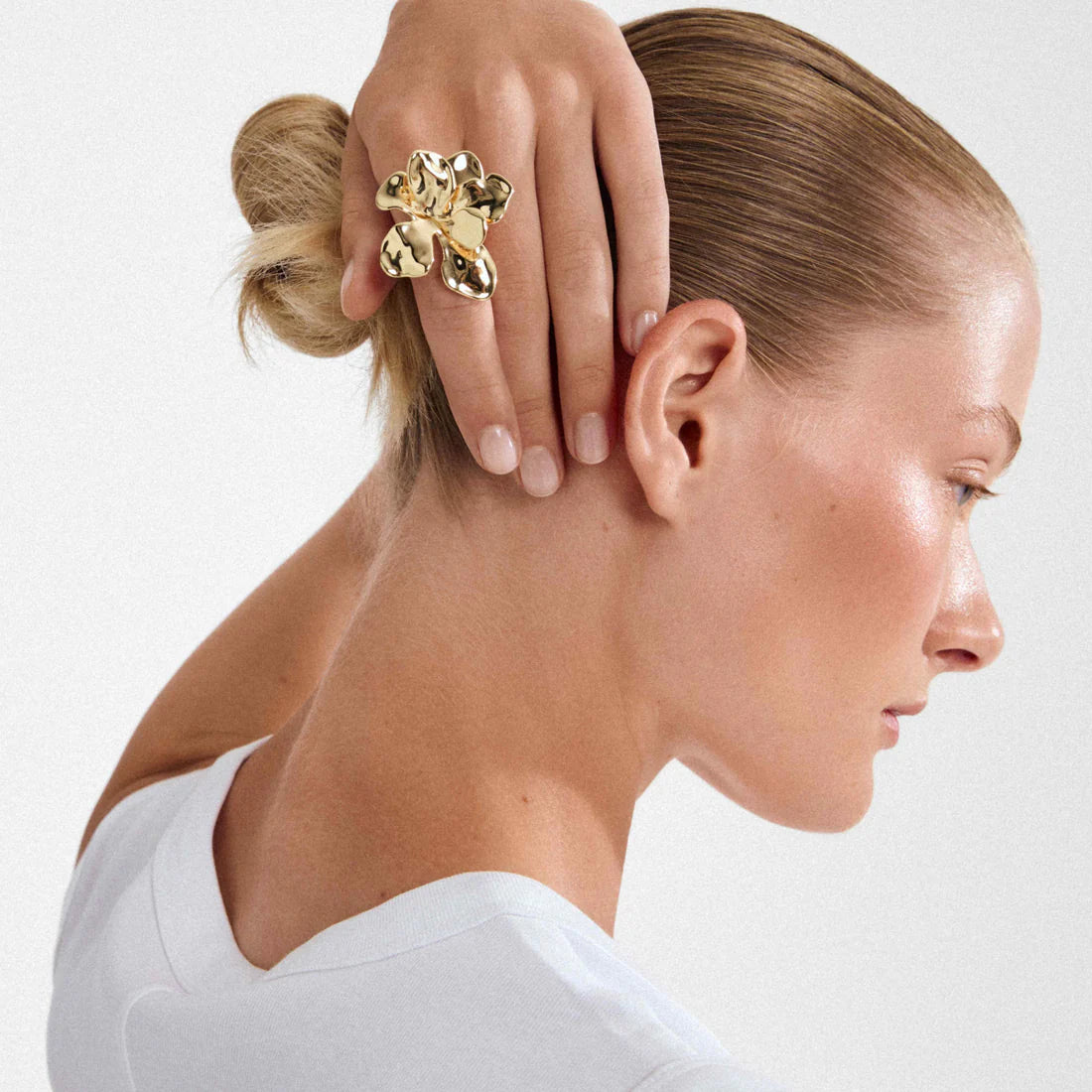 PILGRIM LUNITH RECYCLED FLOWER RING - GOLD