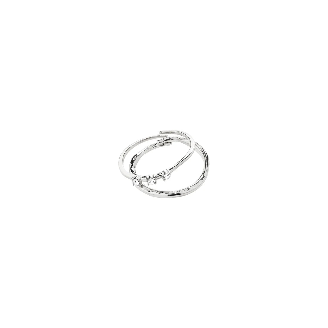 PILGRIM IVARIN 2 IN 1 RING SET - SILVER
