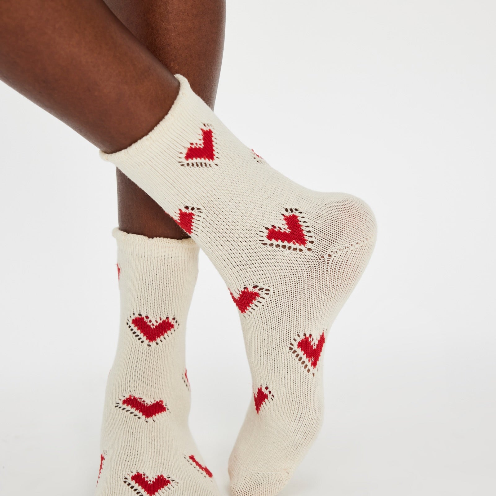 FREE PEOPLE CUPIDS BOW SOCKS - RED