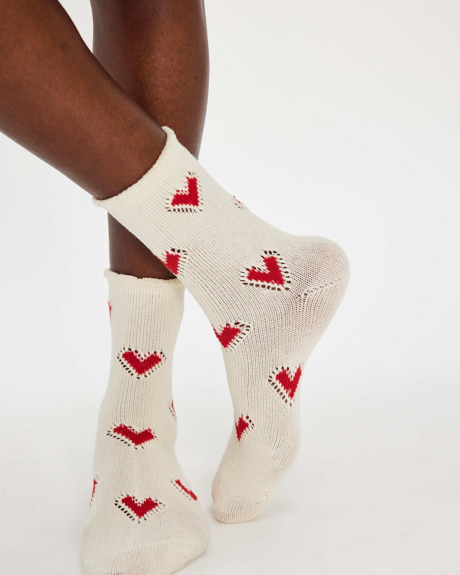 FREE PEOPLE CUPIDS BOW SOCKS - RED