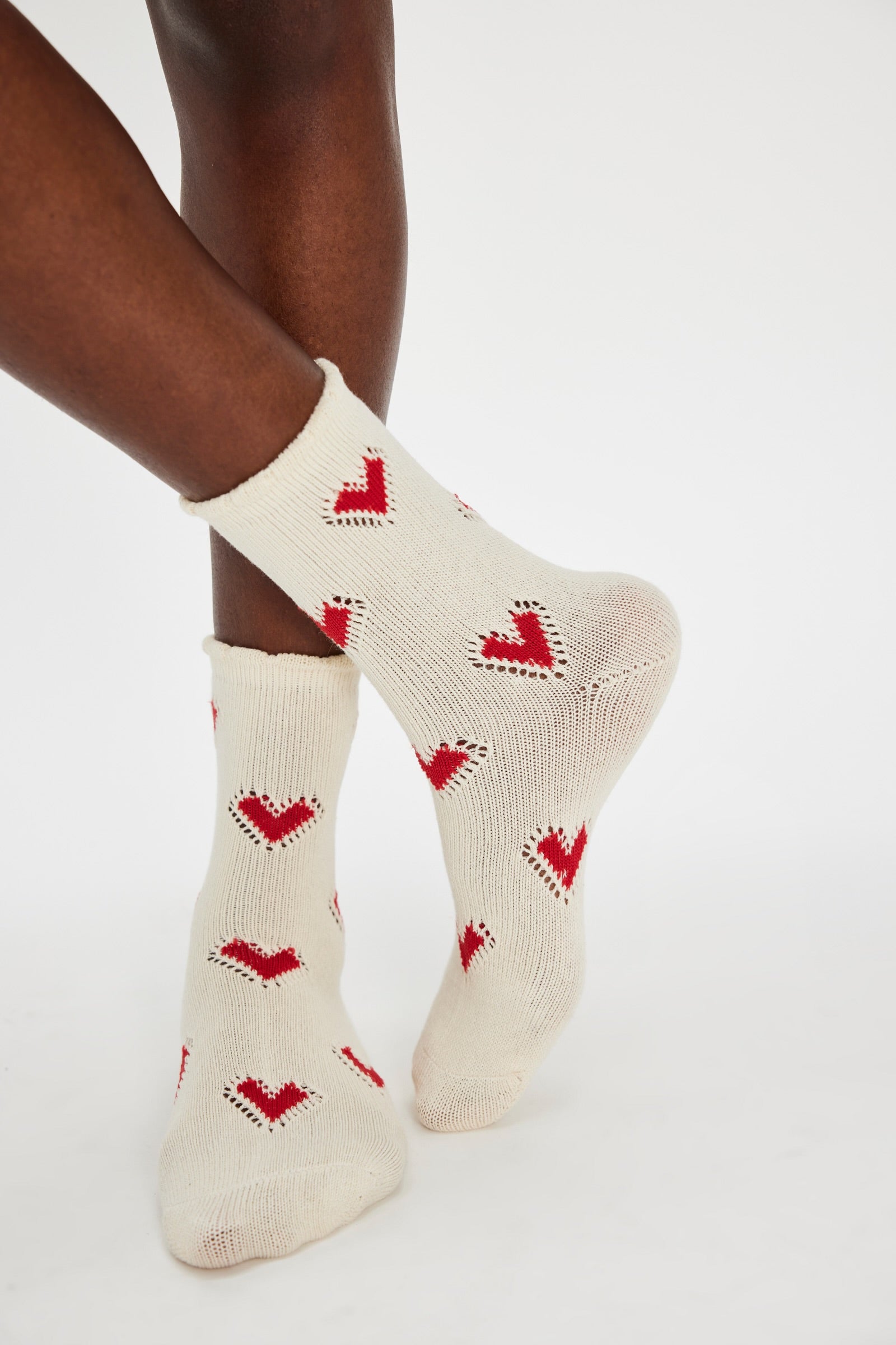 FREE PEOPLE CUPIDS BOW SOCKS - RED
