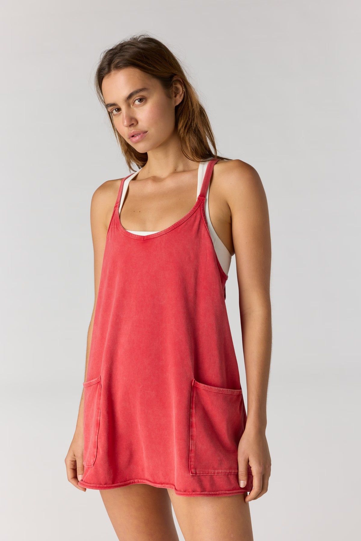 FREE PEOPLE HOT SHOT MINI DRESS - CANDY APPLE