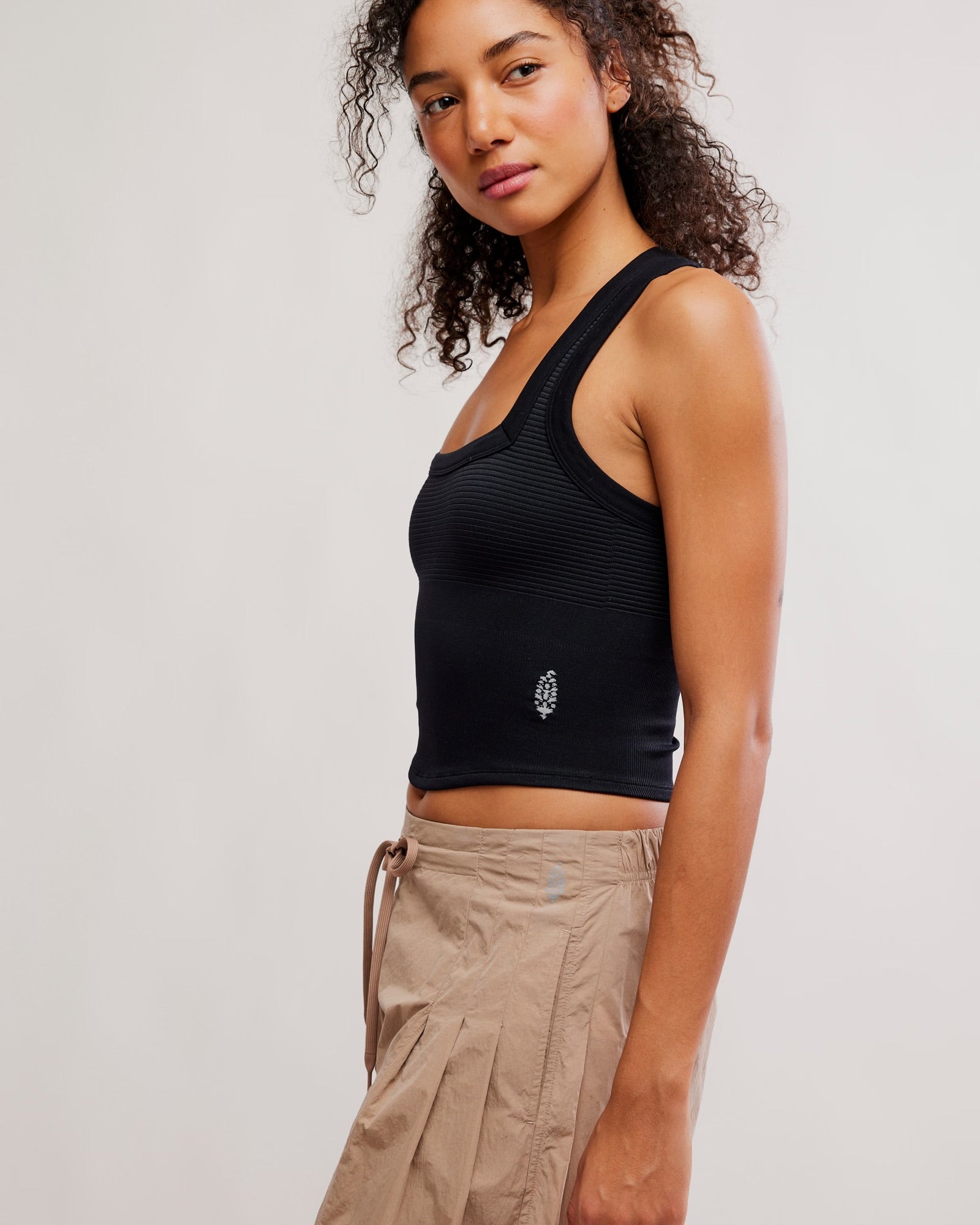 FREE PEOPLE FREE THROW NEW HEIGHTS CAMI - BLACK
