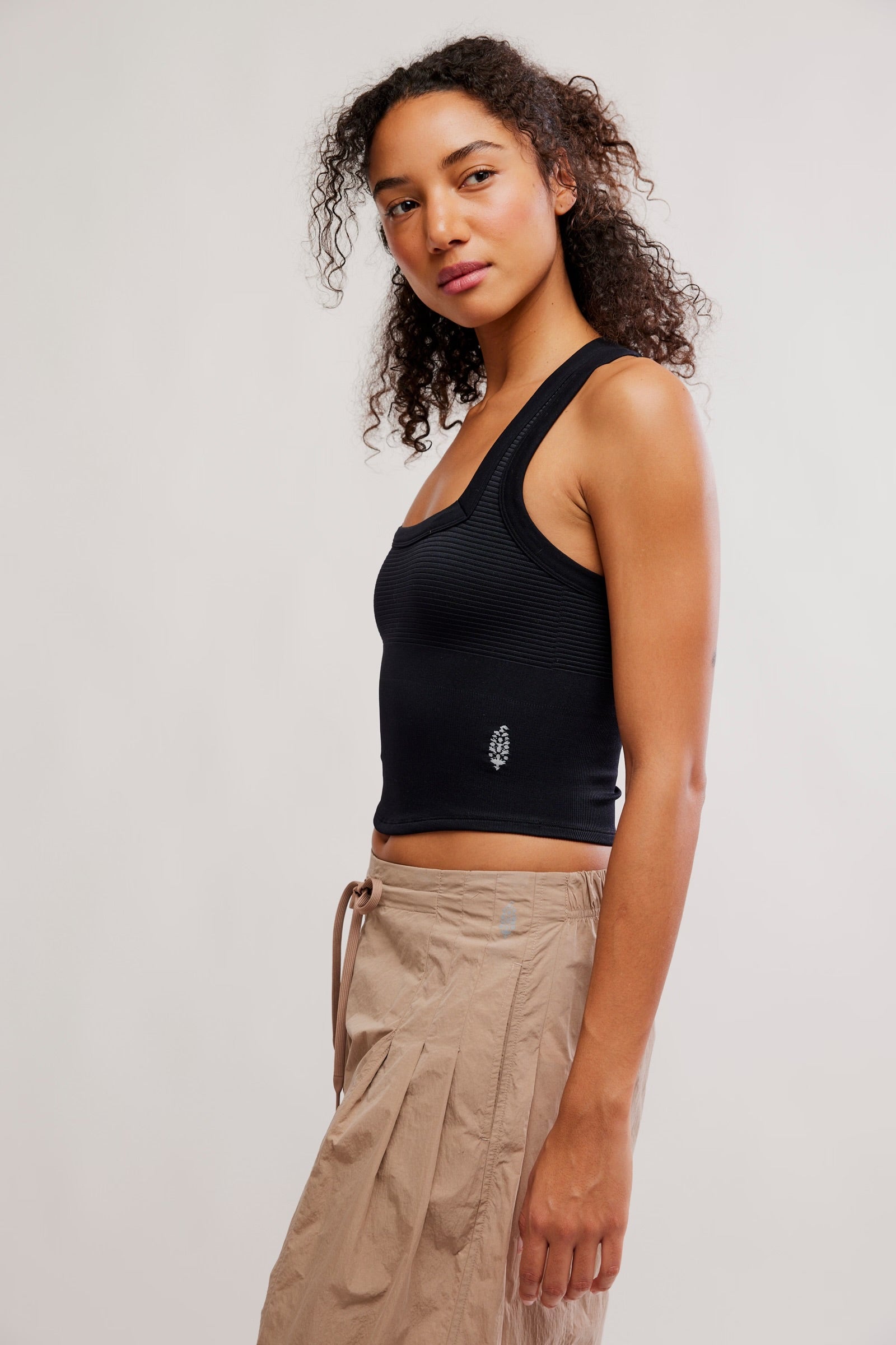 FREE PEOPLE FREE THROW NEW HEIGHTS CAMI - BLACK