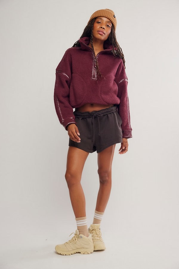 FREE PEOPLE HIGH PRESS SHORT - CHOCOLATE