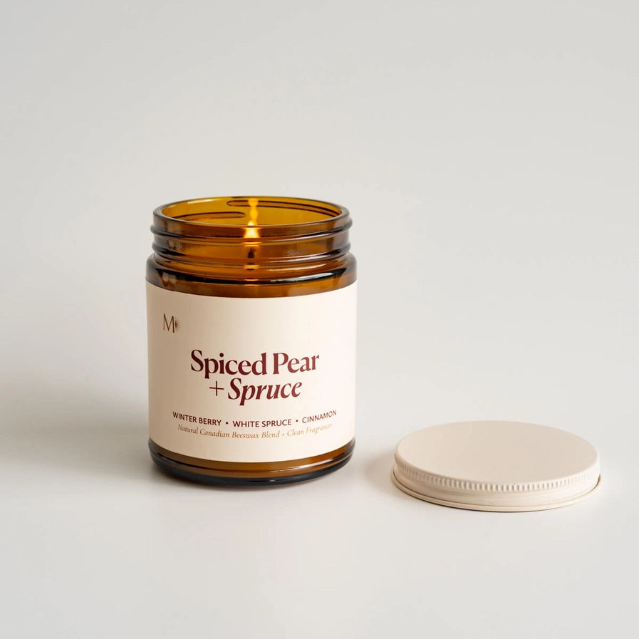 MISIYO SPICED PEAR + SPRUCE CANADIAN BEESWAX CANDLE