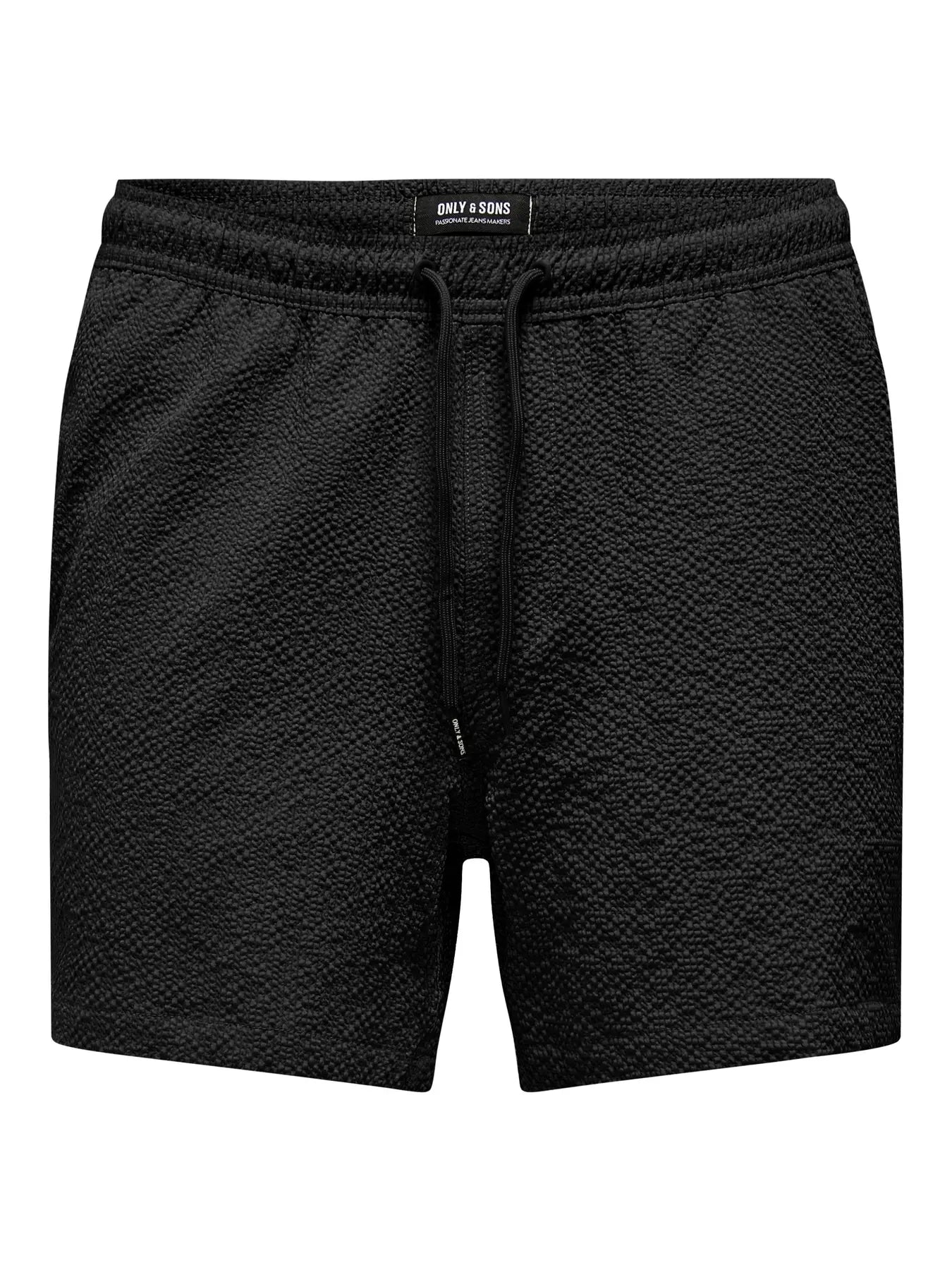 ONLY + SONS STED TEXTURED SWIM SHORTS - BLACK