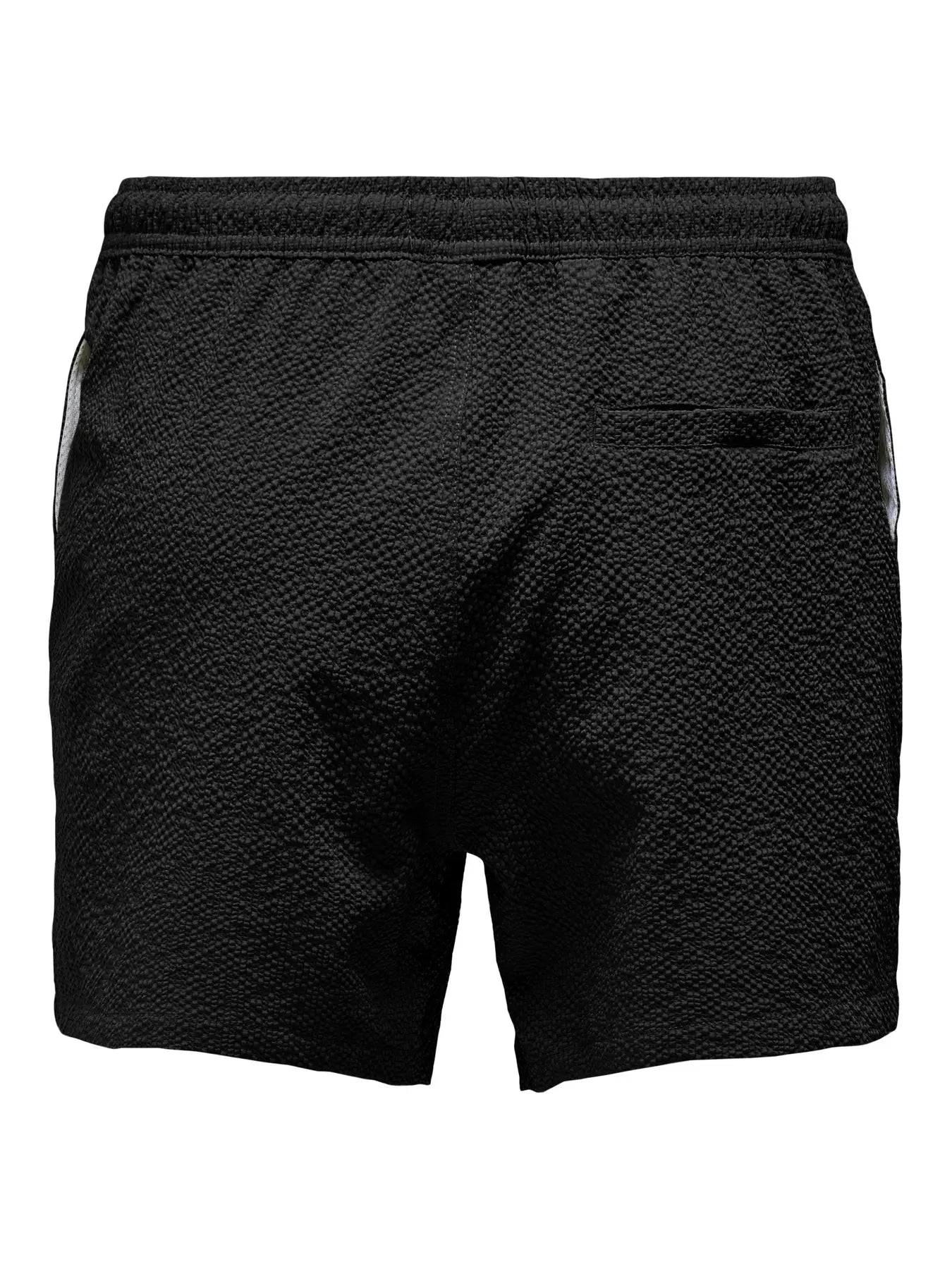 ONLY + SONS STED TEXTURED SWIM SHORTS - BLACK