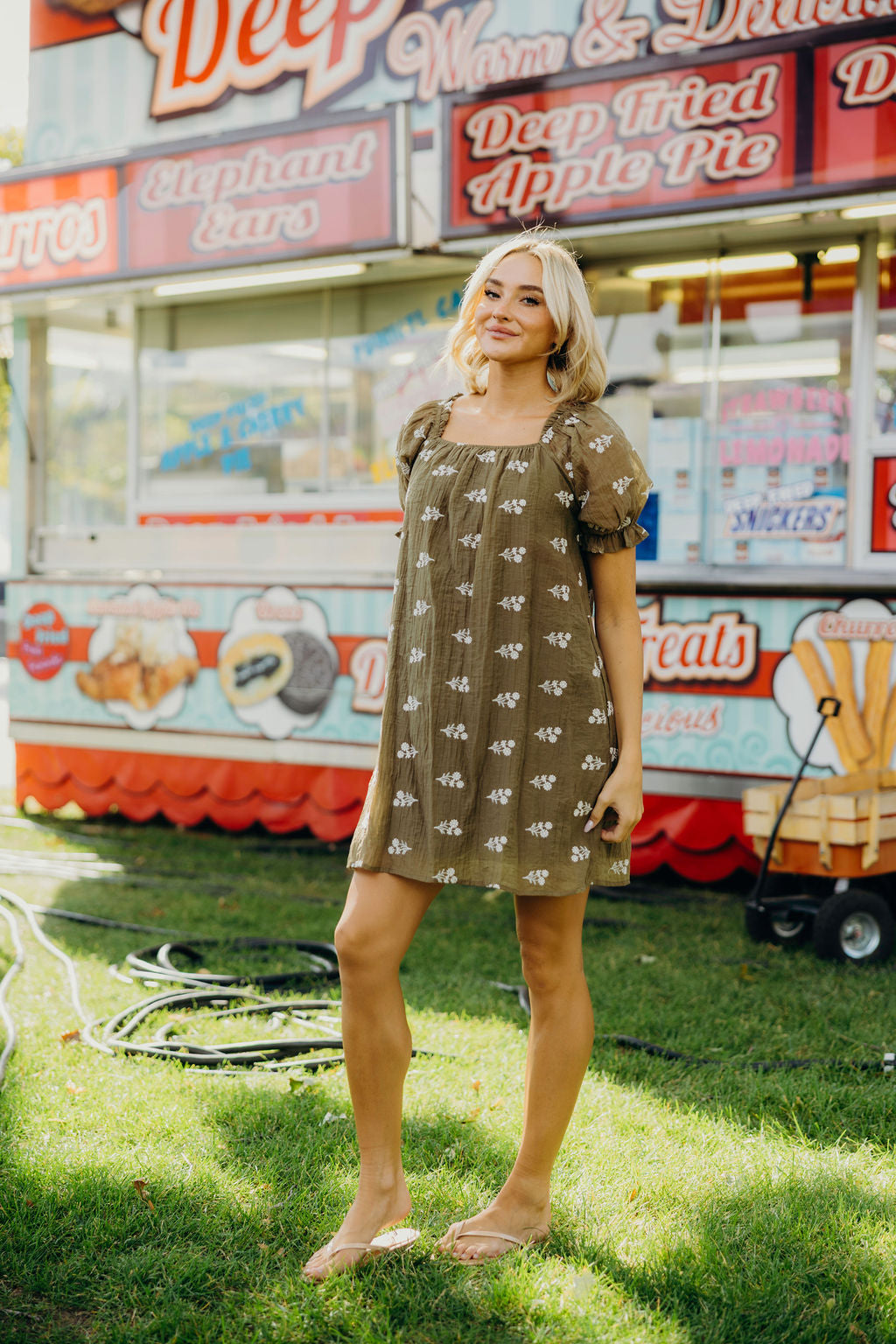THE JORDY PRINTED DRESS - DRIED MEADOW