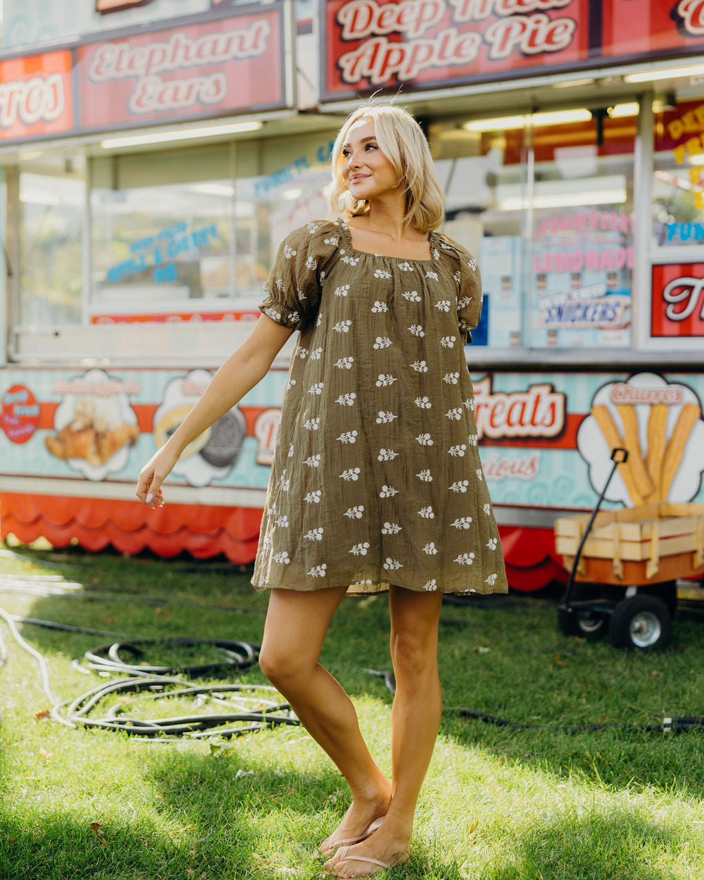 THE JORDY PRINTED DRESS - DRIED MEADOW