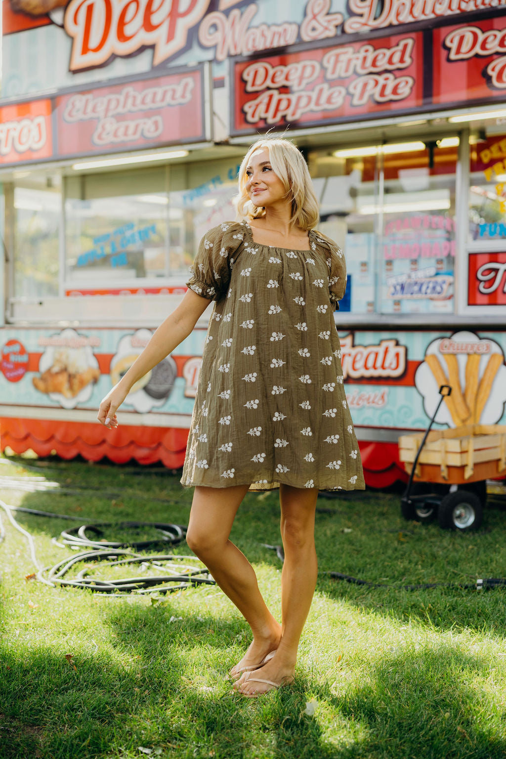 THE JORDY PRINTED DRESS - DRIED MEADOW