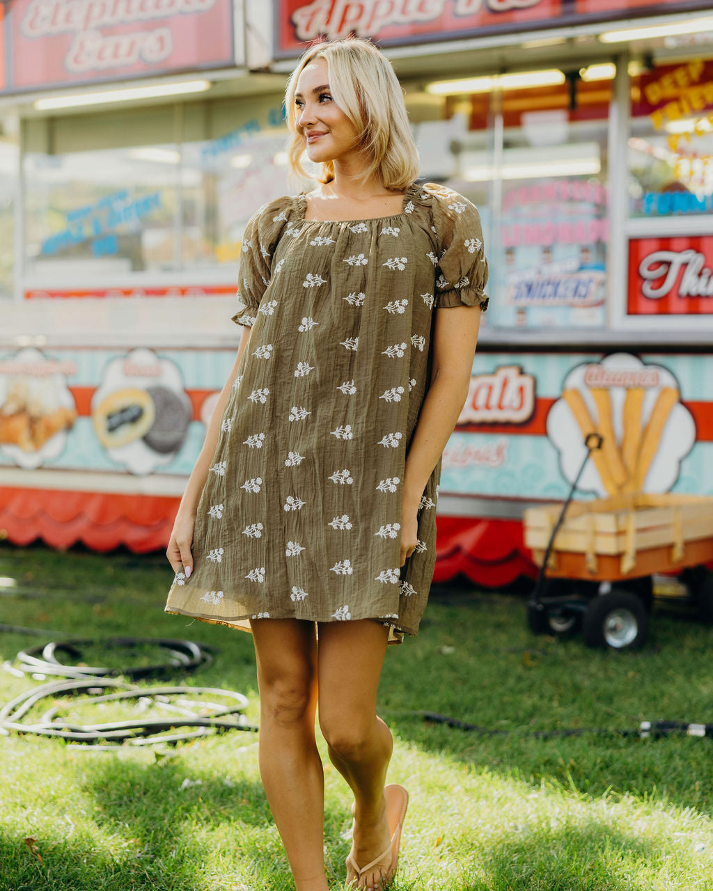 THE JORDY PRINTED DRESS - DRIED MEADOW