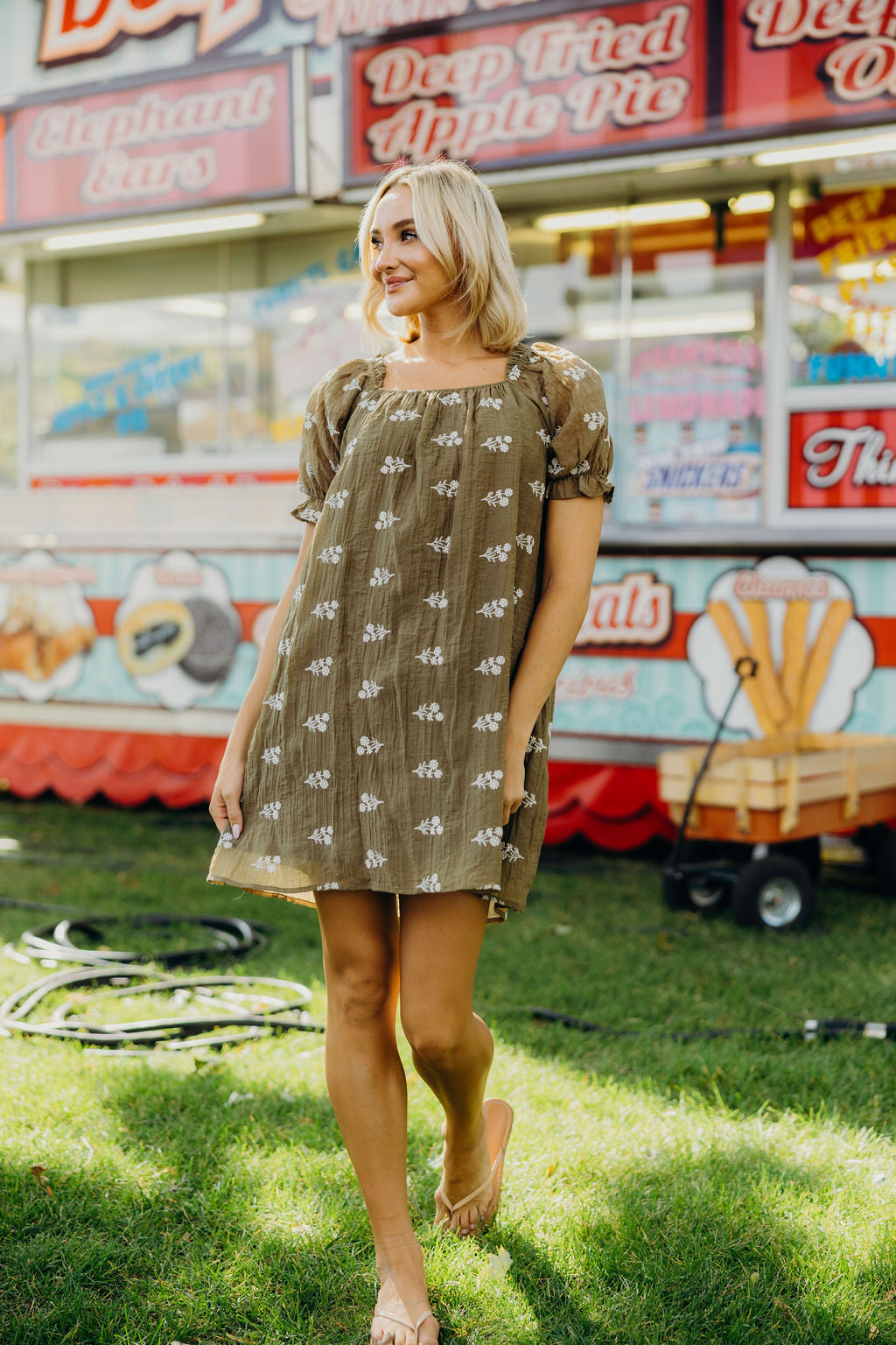 THE JORDY PRINTED DRESS - DRIED MEADOW