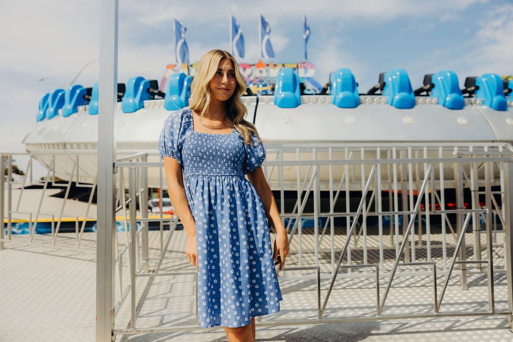 * PRE ORDER * THE KIMBERLY PRINTED DRESS - DUSTY BLOOMLINE