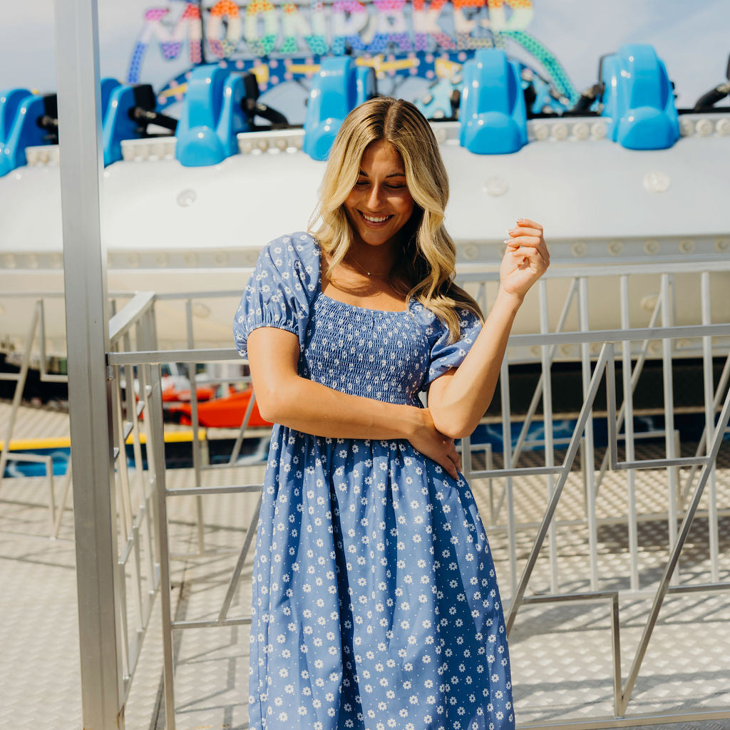 * PRE ORDER * THE KIMBERLY PRINTED DRESS - DUSTY BLOOMLINE