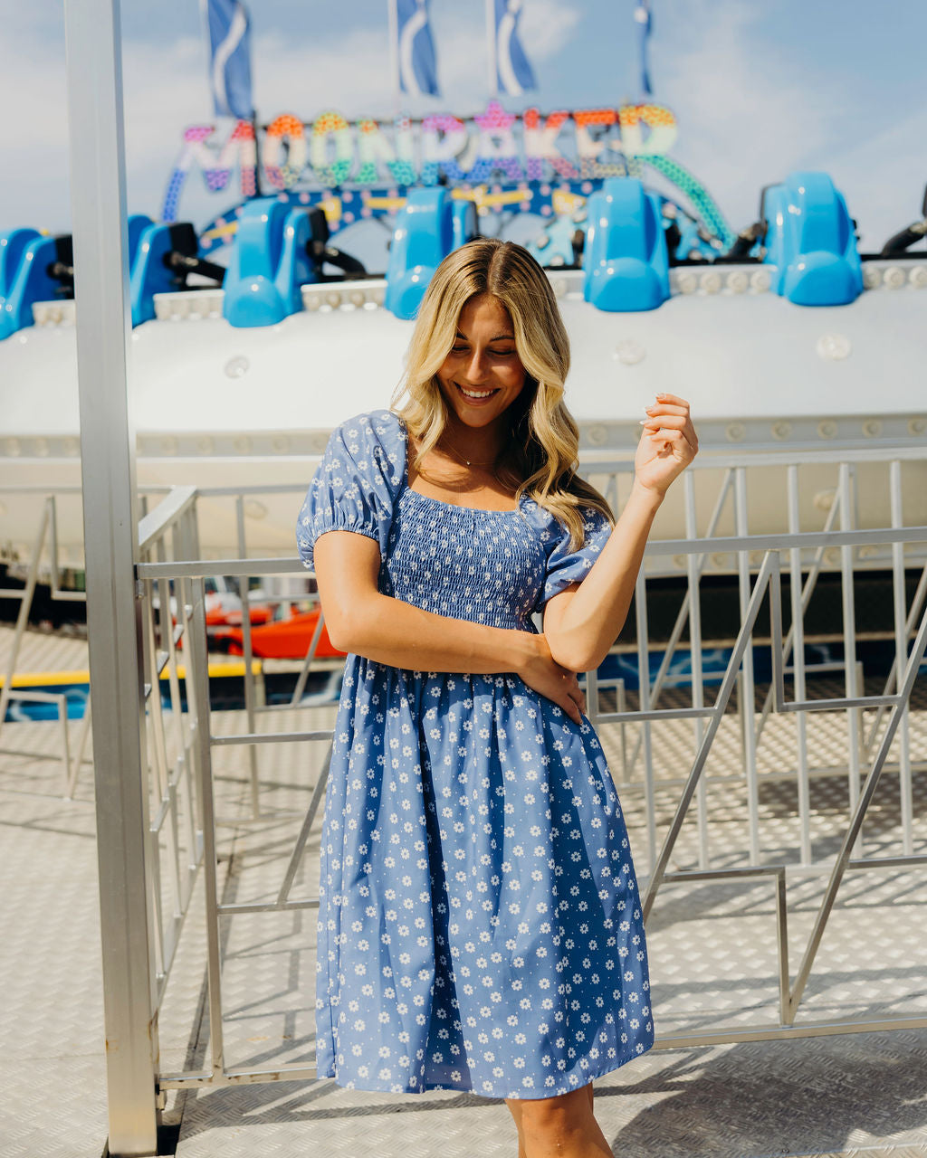 THE KIMBERLY PRINTED DRESS - DUSTY BLOOMLINE