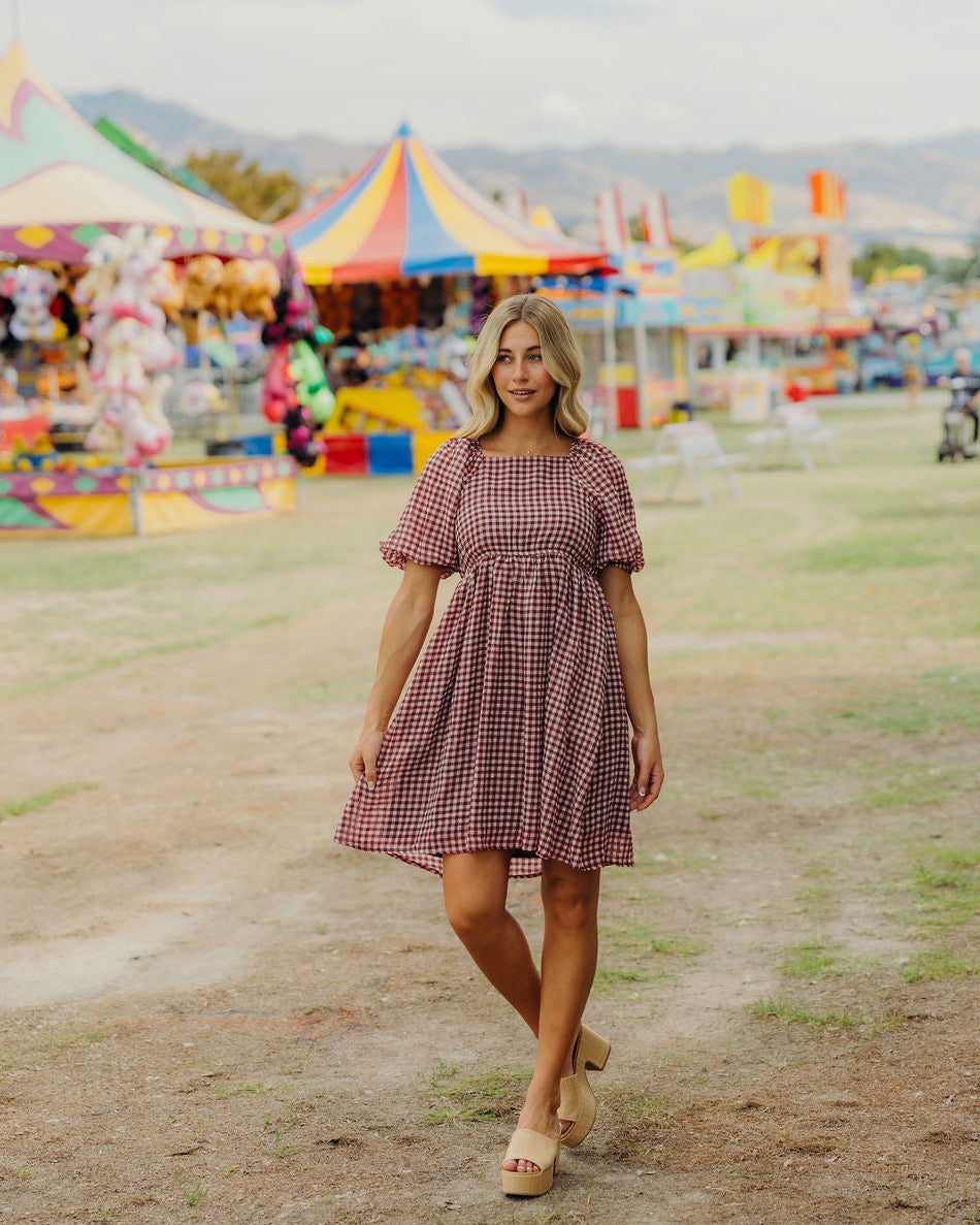 HAYES PRINTED DRESS - BARN CHECK