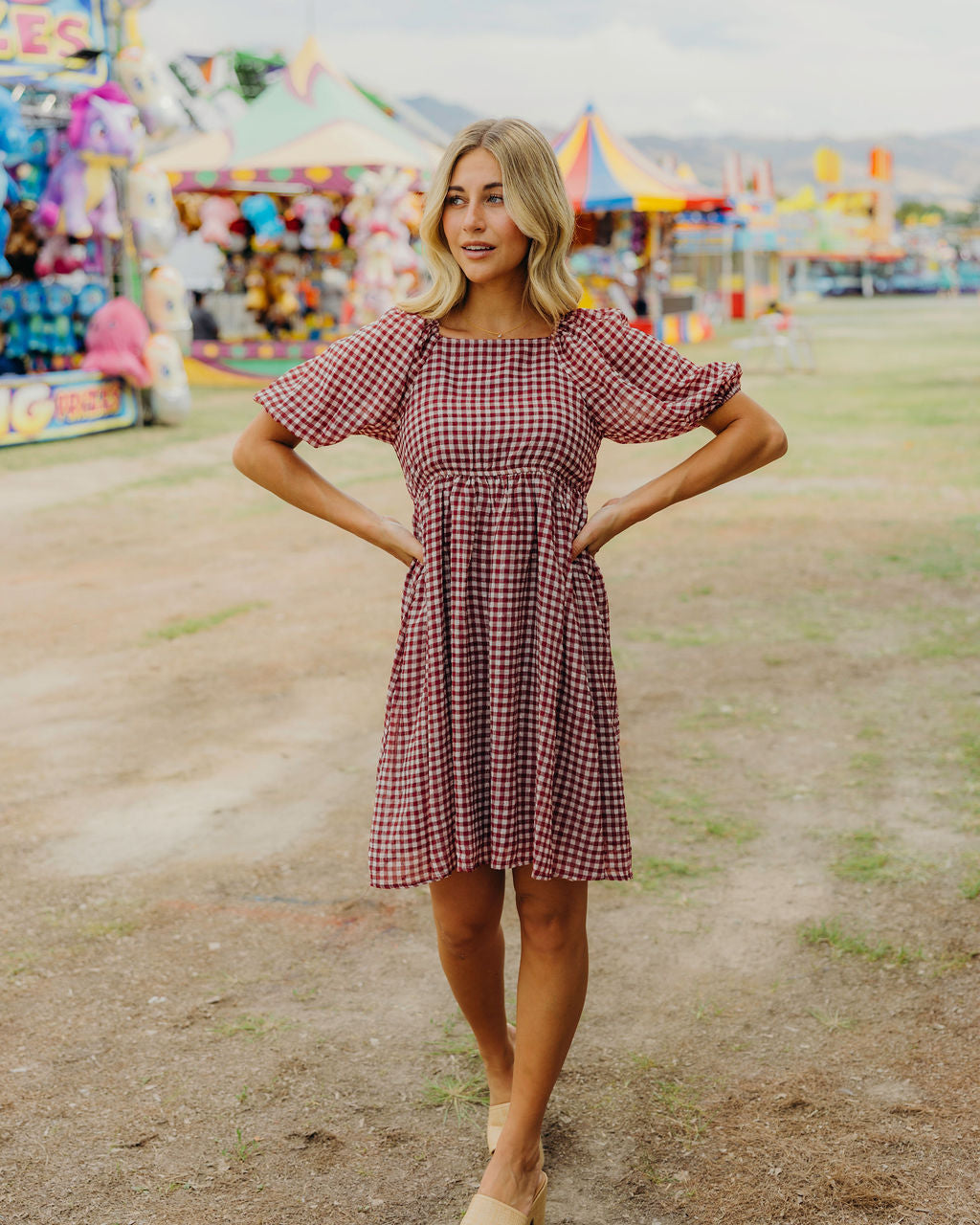 HAYES PRINTED DRESS - BARN CHECK