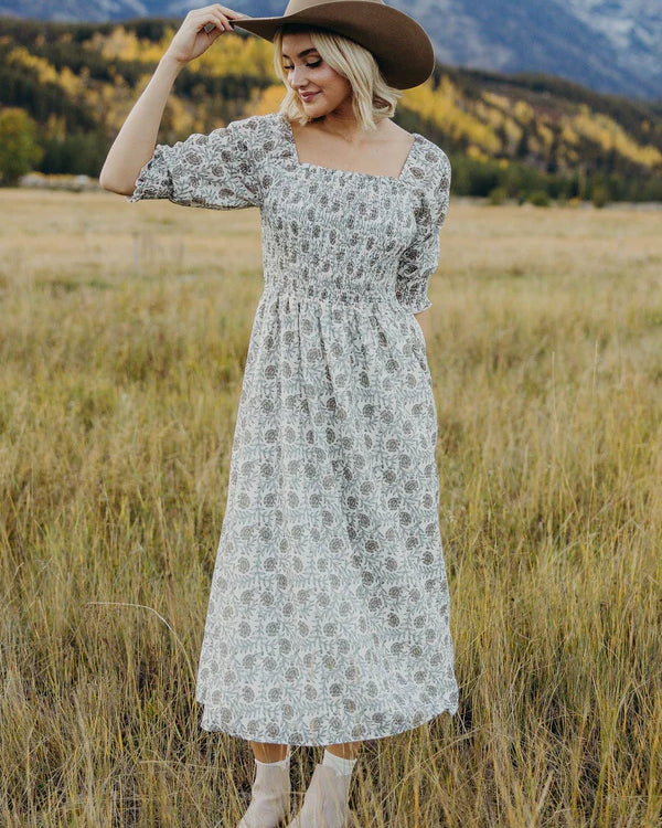 PEPPER PRINTED MIDI DRESS - BOTANICA