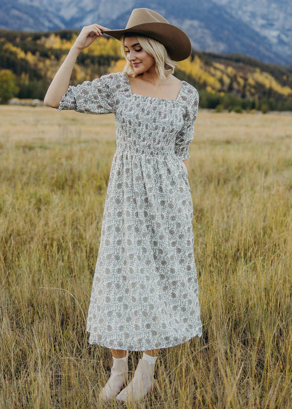 PEPPER PRINTED MIDI DRESS - BOTANICA