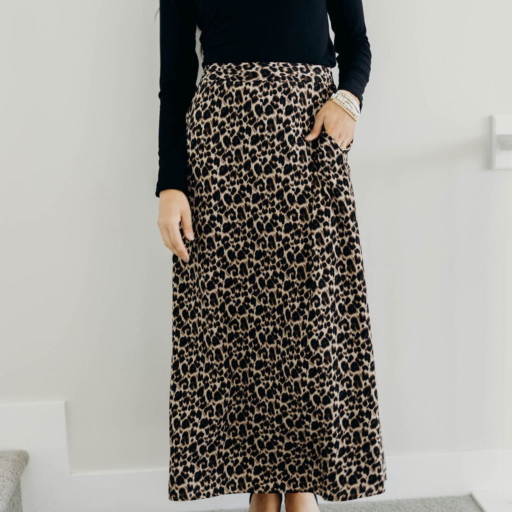 THE SLIP SKIRT - LEOPARD