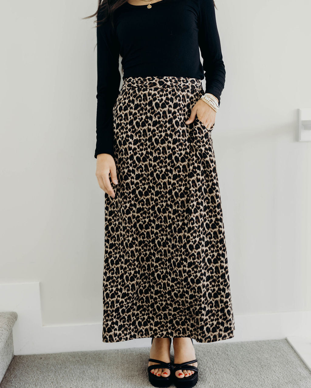 THE SLIP SKIRT - LEOPARD