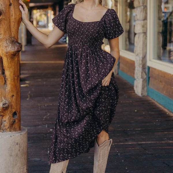 *PRE ORDER * MILEY PRINTED MAXI DRESS - WOODLAND DITSY